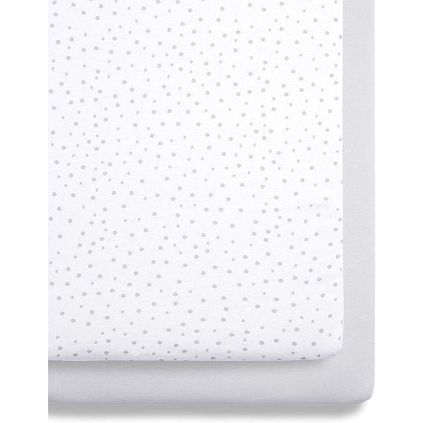 Snuzpouch Crib Sheet Set - Elasticated Edges - 2 Pieces - Spot Grey - Zrafh.com - Your Destination for Baby & Mother Needs in Saudi Arabia