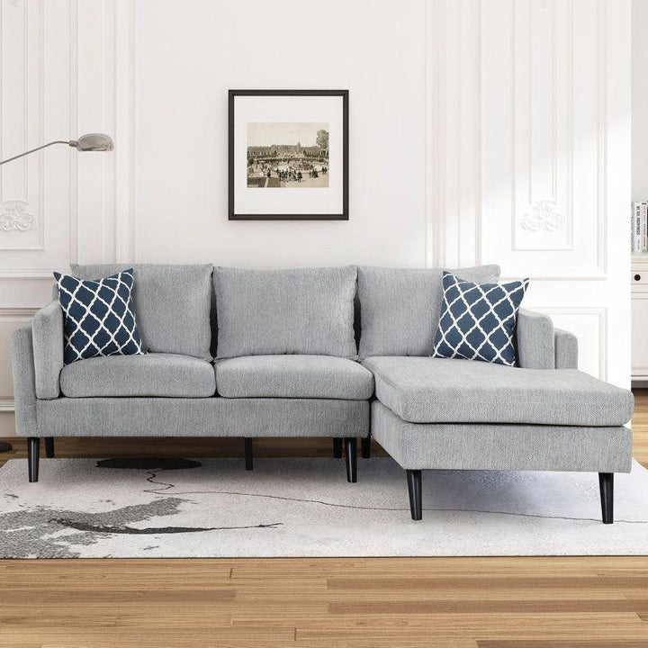 Modern Linen L-Shape Sofa - 270x150x85x85 cm - By Alhome - Zrafh.com - Your Destination for Baby & Mother Needs in Saudi Arabia