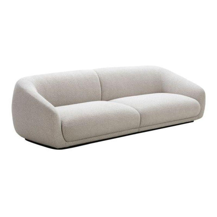 Sleek Beige Boucle 3-Seater Sofa Swedish Wood By Alhome - 220x85x42 cm - Zrafh.com - Your Destination for Baby & Mother Needs in Saudi Arabia