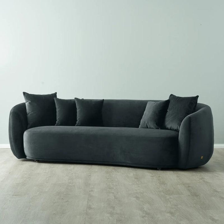 Velvet 3-Seater Sofa in Timeless Black By Alhome - Zrafh.com - Your Destination for Baby & Mother Needs in Saudi Arabia