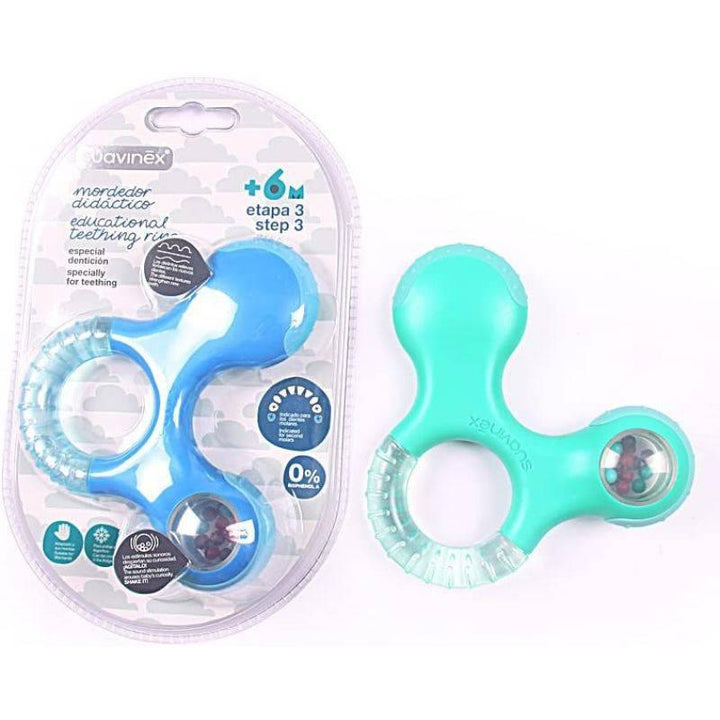 Suavinex Baby Teether Step 3 With Rattle +6 months - Blue - ZRAFH