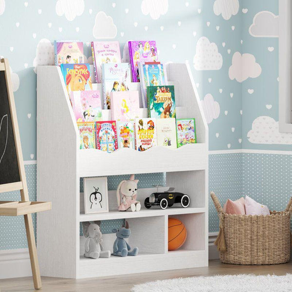 Kids Bookcase: 98x30x98 Wood, White by Alhome - Zrafh.com - Your Destination for Baby & Mother Needs in Saudi Arabia