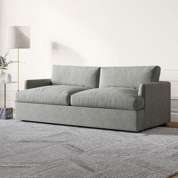 Plush Gray Velvet 3-Seater Sofa Swedish Wood By Alhome - Zrafh.com - Your Destination for Baby & Mother Needs in Saudi Arabia