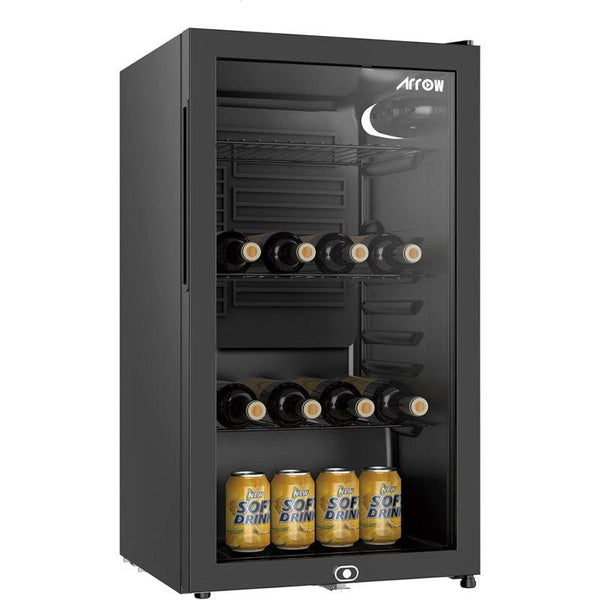 Arrow Cooling Cabinet Refrigerator With Single Glass Door - 90 L - Black - RO-100SCH - Zrafh.com - Your Destination for Baby & Mother Needs in Saudi Arabia