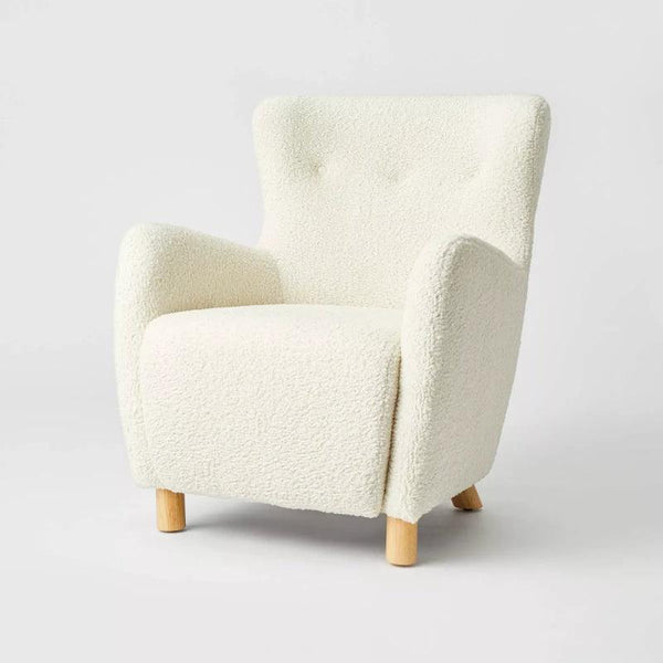 White Bouclé Chair By Alhome - 110111723 - Zrafh.com - Your Destination for Baby & Mother Needs in Saudi Arabia