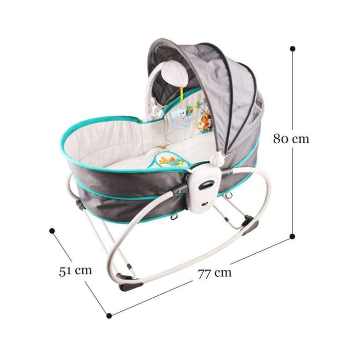 Teknum 5 In 1 Cozy Rocker Bassinet With Awning And Mosquito Net - Zrafh.com - Your Destination for Baby & Mother Needs in Saudi Arabia