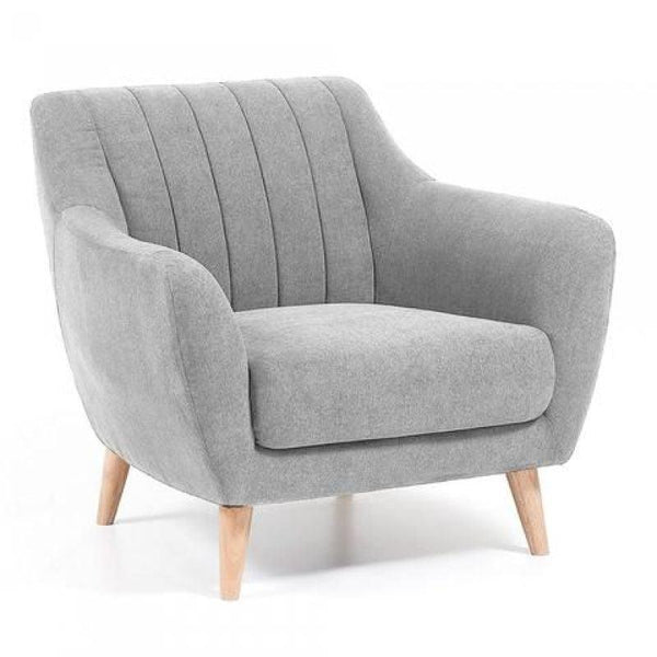 Chic Gray Velvet Chair Swedish Wood By Alhome - Zrafh.com - Your Destination for Baby & Mother Needs in Saudi Arabia