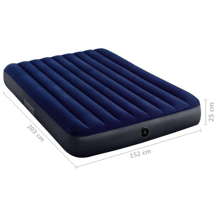 Intex Queen Dura-Beam Classic Air Bed - Hand Pump - Blue - INT64765 - Zrafh.com - Your Destination for Baby & Mother Needs in Saudi Arabia