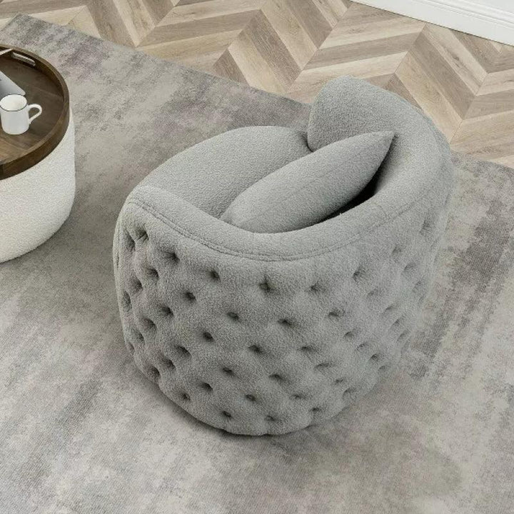 Gray Bouclé Chair for Subtle Elegance By Alhome - Zrafh.com - Your Destination for Baby & Mother Needs in Saudi Arabia