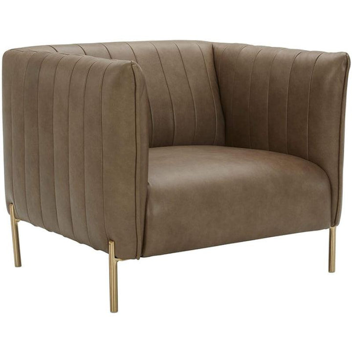 Brown Velvet Accent Chair By Alhome - Zrafh.com - Your Destination for Baby & Mother Needs in Saudi Arabia