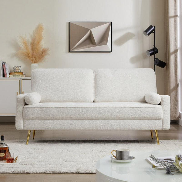 Chic Comfort: 3-Seater Bouclé Sofa in Beige By Alhome - Zrafh.com - Your Destination for Baby & Mother Needs in Saudi Arabia