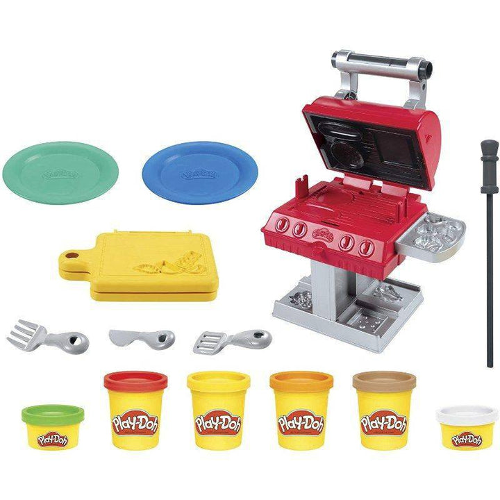 Kitchen Creations Grill 'n Stamp Playset for Kids 3 Years and Up with 6 Non-Toxic Colors From Play-Doh Multicolor - 11x8.5x2.63 cm - F0652 - ZRAFH