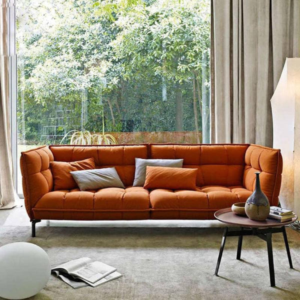 3-Seater Velvet Sofa in Lively Orange By Alhome - Zrafh.com - Your Destination for Baby & Mother Needs in Saudi Arabia