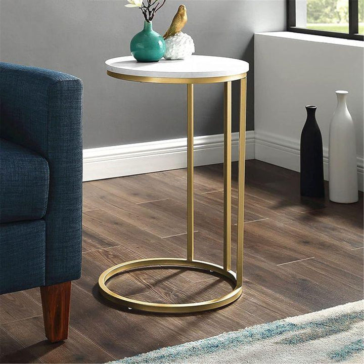 Marble Side Table for Elegant Spaces By Alhome - Zrafh.com - Your Destination for Baby & Mother Needs in Saudi Arabia