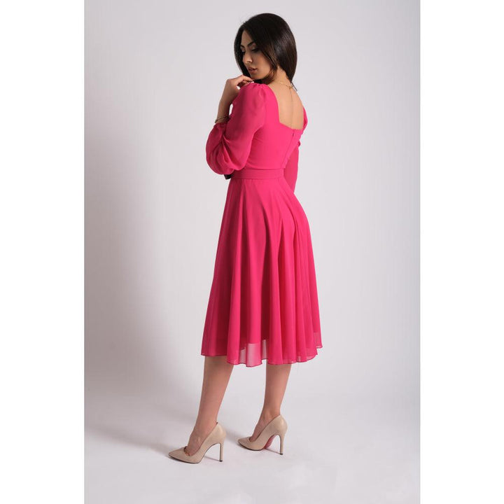 Londonella Women's Short Evening Dress With Long Sleeves & Elegant Waist Belt - 100222 - Zrafh.com - Your Destination for Baby & Mother Needs in Saudi Arabia