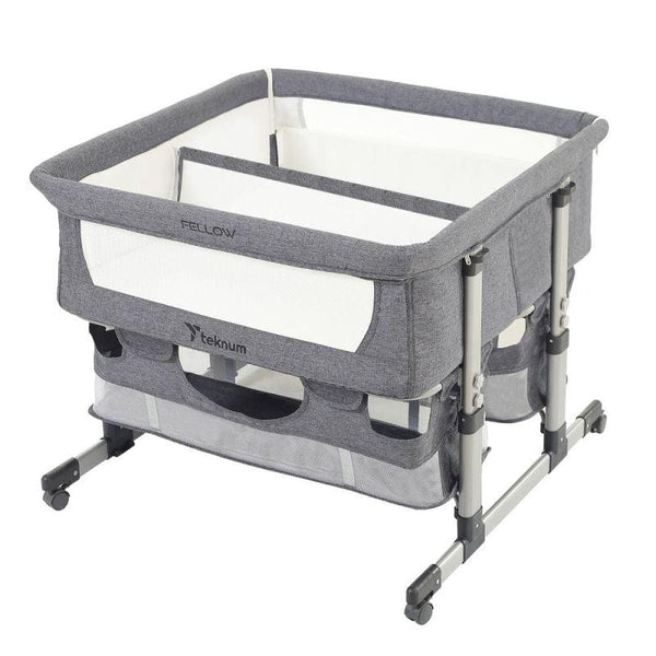 Teknum Twin Bedside Fellow Crib with two Storage Basket - ZRAFH