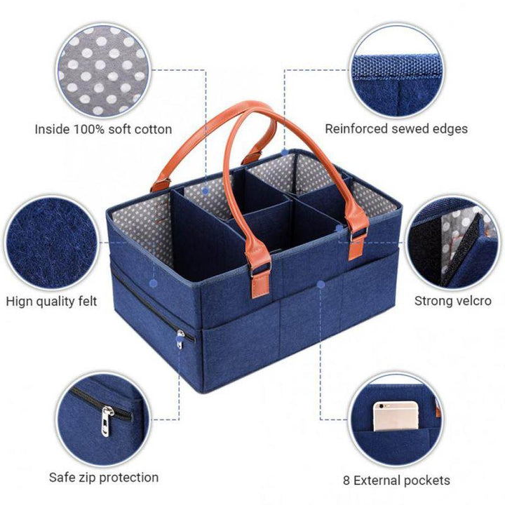 Little Story Premium Diaper Caddy - Blue - Zrafh.com - Your Destination for Baby & Mother Needs in Saudi Arabia