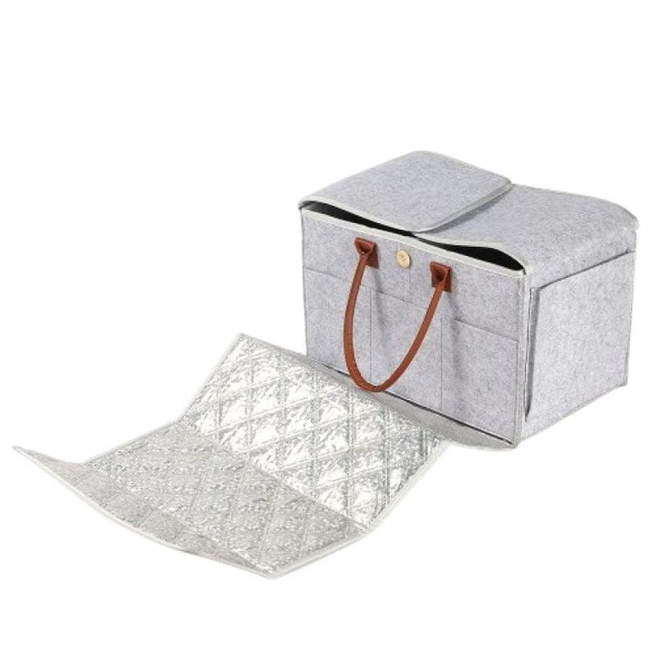 Little Story 2in1 Diaper Caddy with Mat - XL - Grey - Zrafh.com - Your Destination for Baby & Mother Needs in Saudi Arabia