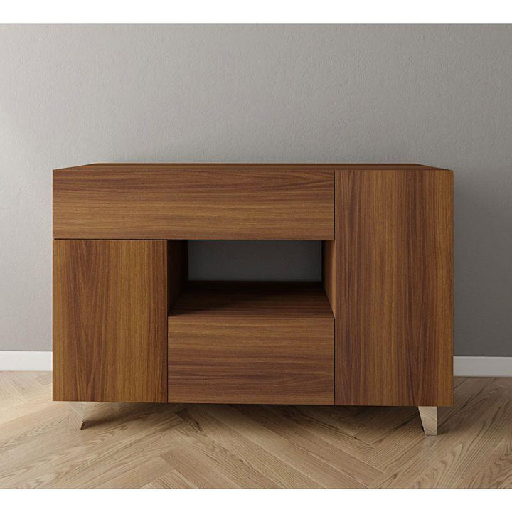 Elegant Brown Coffee Corner with Two Shelves and Two Drawers By Alhome - Zrafh.com - Your Destination for Baby & Mother Needs in Saudi Arabia