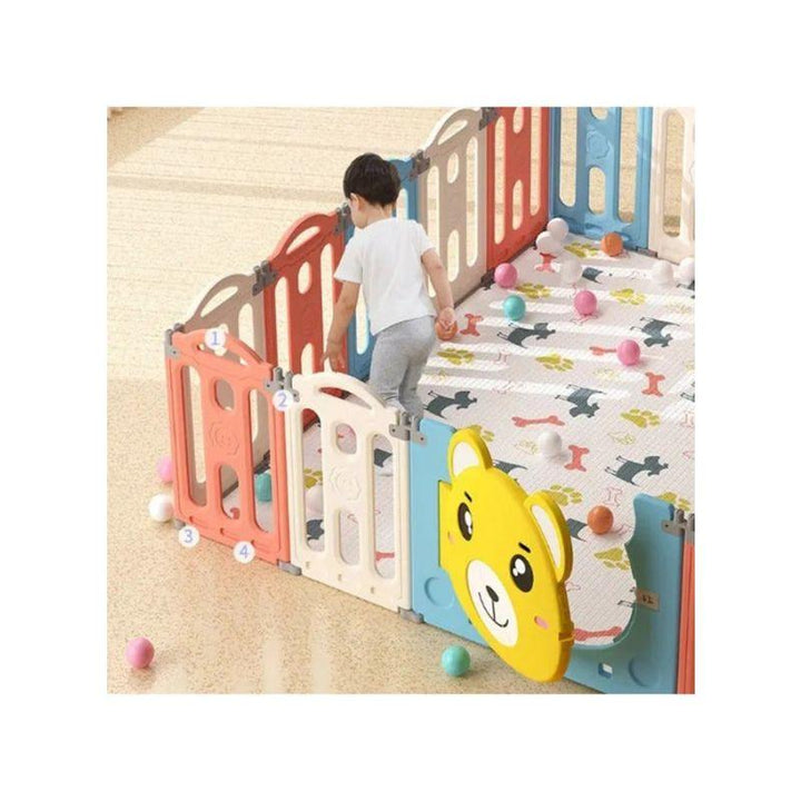 Baby Love Bear Foldable Fence Playpen - 148X115X62 Cm - Zrafh.com - Your Destination for Baby & Mother Needs in Saudi Arabia