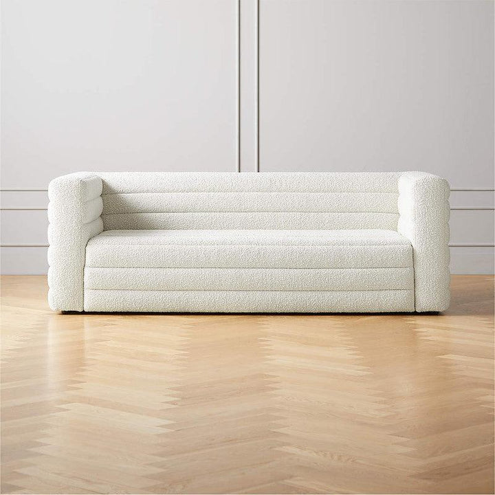 Pure Elegance: White Velvet 3-Seater Sofa By Alhome - Zrafh.com - Your Destination for Baby & Mother Needs in Saudi Arabia