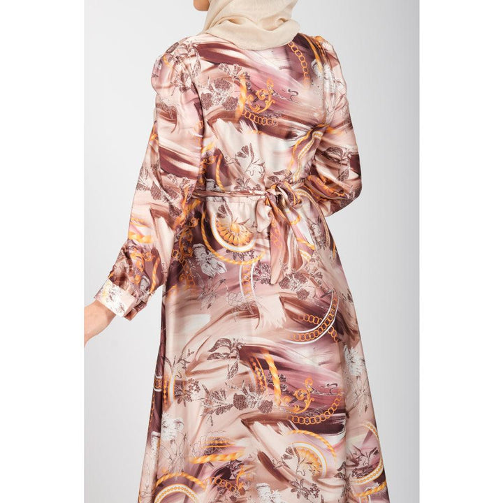 Londonella Women's Long Closed Neck Dress with Long Sleeves - Printed - 100279 - Zrafh.com - Your Destination for Baby & Mother Needs in Saudi Arabia