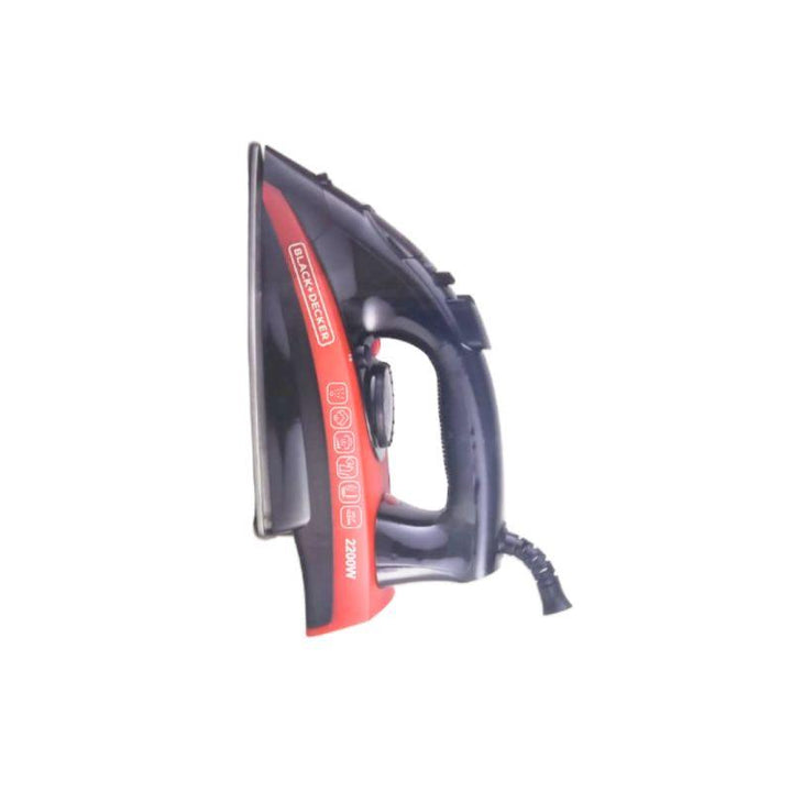 Black And Decker Steam Iron with Non-Stick Sole - 220 ml - 2200 W - Black - Zrafh.com - Your Destination for Baby & Mother Needs in Saudi Arabia