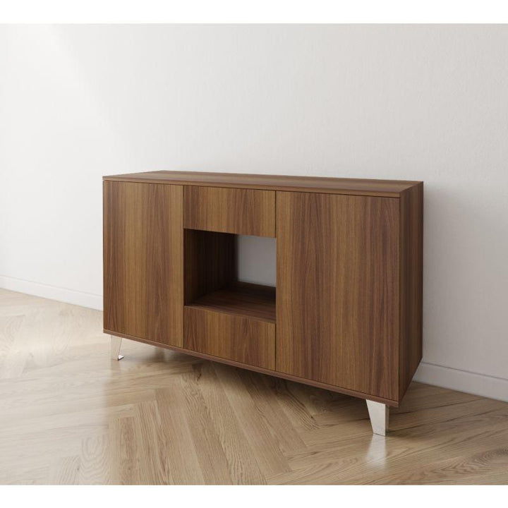 Brown Coffee Corner with Two Doors and Two Sliding Drawers By Alhome - Zrafh.com - Your Destination for Baby & Mother Needs in Saudi Arabia