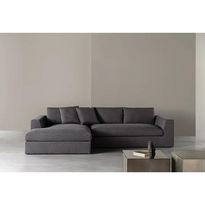 Linen Corner Sofa - Grey - 250x150x85x85 cm - By Alhome - Zrafh.com - Your Destination for Baby & Mother Needs in Saudi Arabia