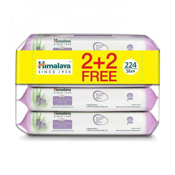 Himalaya Baby wipes Soothing & Protecting - 56s 2+2 pack - 224 Wipes - ZRAFH