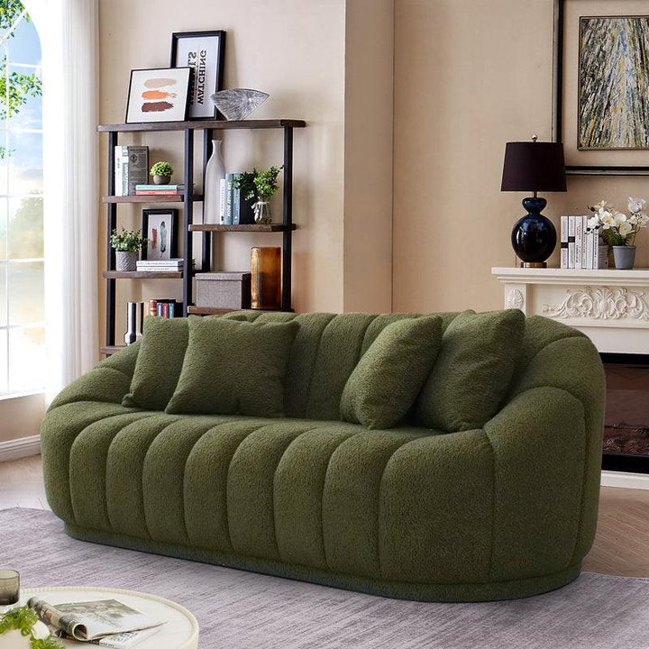 Refreshing Green 3-Seater Bouclé Sofa By Alhome - Zrafh.com - Your Destination for Baby & Mother Needs in Saudi Arabia