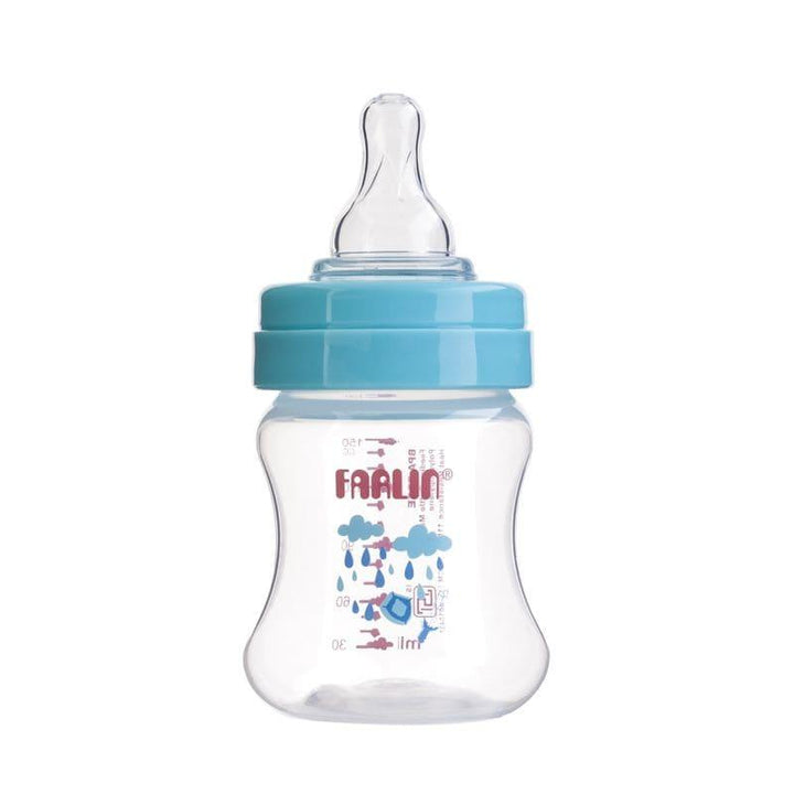 Farlin Plastic Wide Neck Feeding Bottle 150 ml - Blue - ZRAFH