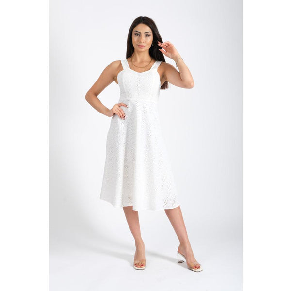 Londonella Dress with Sweetheart neck - White - 100132 - Zrafh.com - Your Destination for Baby & Mother Needs in Saudi Arabia