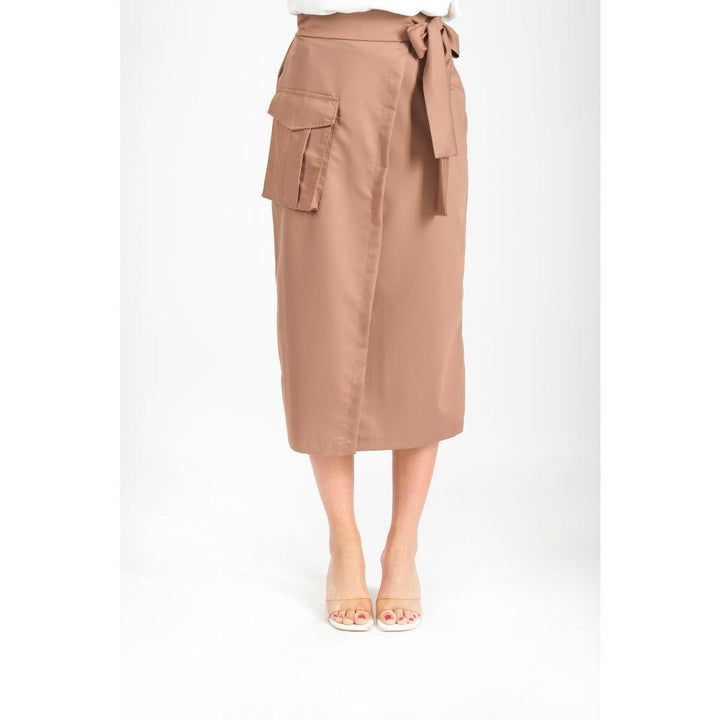 Londonella Women's Classic Long Wrap Skirt with Straped waistband - Brown - 100203 - Zrafh.com - Your Destination for Baby & Mother Needs in Saudi Arabia