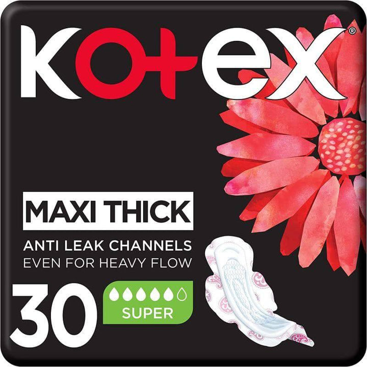 Kotex Super Maxi Pads With Wings - 30 Pads - ZRAFH