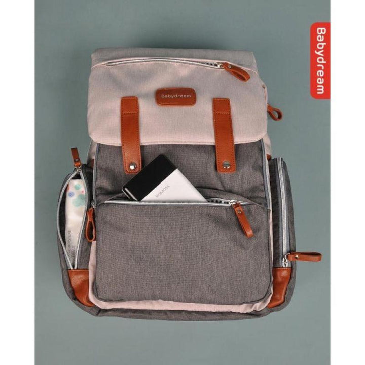 Babydream Stroller Diaper Bag - Grey And Pink - Zrafh.com - Your Destination for Baby & Mother Needs in Saudi Arabia