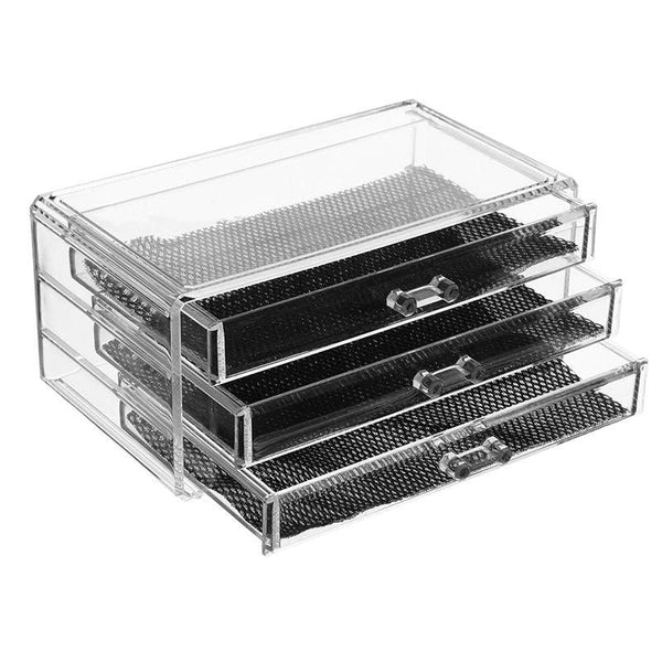 Acrylic Makeup and Accessories Organizer Box - 3 Drawers - Zrafh.com - Your Destination for Baby & Mother Needs in Saudi Arabia