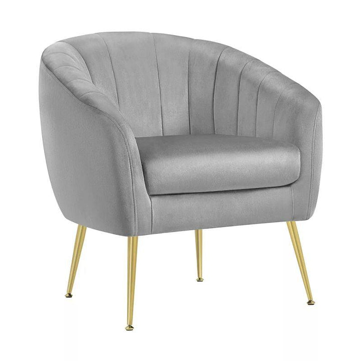 Modern Cozy Grey Velvet Arm Chair - 80x85x85 cm - By Alhome - Zrafh.com - Your Destination for Baby & Mother Needs in Saudi Arabia