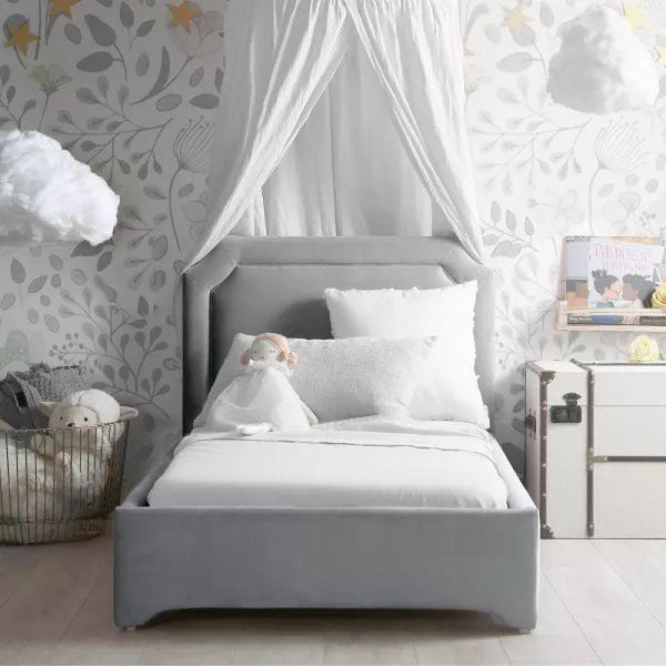 Kids Bed: 120x200x140, Grey Fabric by Alhome - Zrafh.com - Your Destination for Baby & Mother Needs in Saudi Arabia