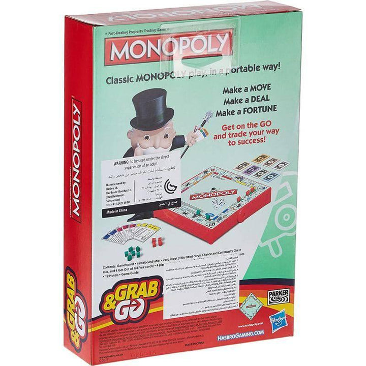 Monopoly Grab and Go Game for Kids Ages 8 and Up- 2-4 Players - ZRAFH