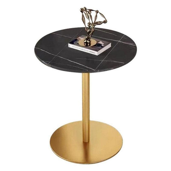 Marble Wood Side Table Gold and Black - 35x55 cm By Alhome - Zrafh.com - Your Destination for Baby & Mother Needs in Saudi Arabia