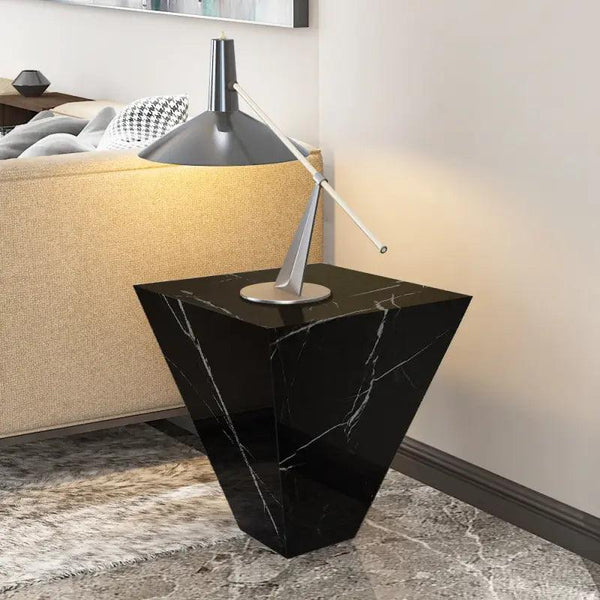 Noir Modern Black Estorio Marble Side Table By Alhome - Zrafh.com - Your Destination for Baby & Mother Needs in Saudi Arabia