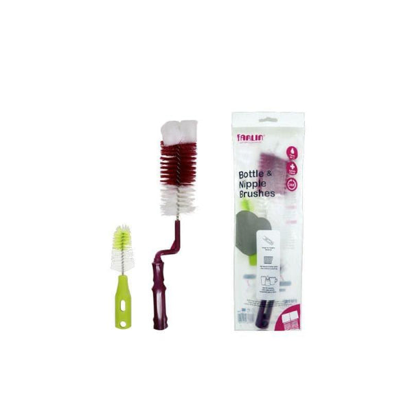 Farlin Bottle And Nipple Brush - BF-252 - Red - ZRAFH