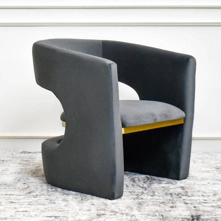 Velvet Lounge Chair in Subdued Gray By Alhome - 110111225 - Zrafh.com - Your Destination for Baby & Mother Needs in Saudi Arabia