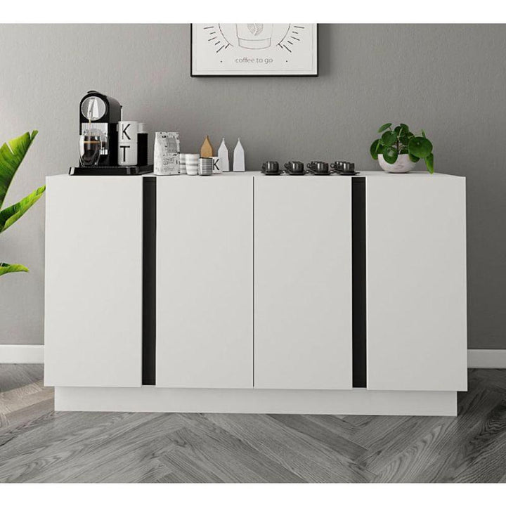 White Coffee Corner with 4 Doors By Alhome - Zrafh.com - Your Destination for Baby & Mother Needs in Saudi Arabia