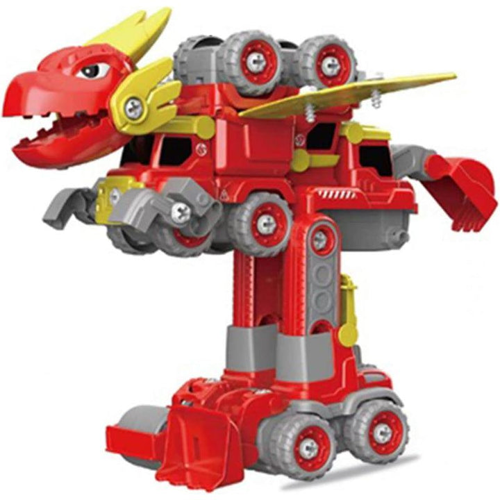 Little Story Kids Toy 5 In 1 Dinosaur Robot Transformation Vehicle With Remote - Red - Zrafh.com - Your Destination for Baby & Mother Needs in Saudi Arabia