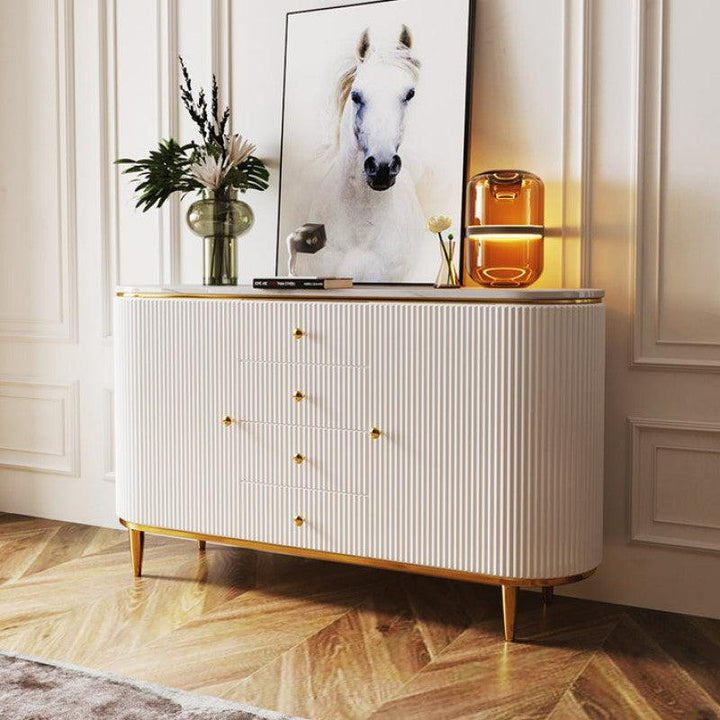 Elegant Wood and Marble Console Table By Alhome - Zrafh.com - Your Destination for Baby & Mother Needs in Saudi Arabia