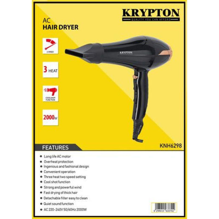 Krypton Electric Hair Dryer - 2000 w - KNH6388 - Zrafh.com - Your Destination for Baby & Mother Needs in Saudi Arabia
