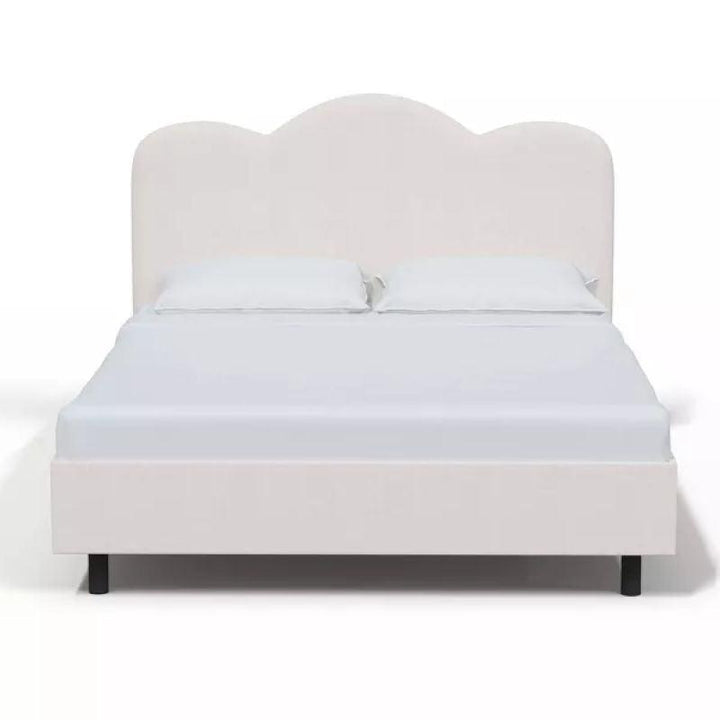 Supreme Comfort: Swedish Wood King Bed - Regal Ivory Opulence (160x200x140) by Alhome - Zrafh.com - Your Destination for Baby & Mother Needs in Saudi Arabia