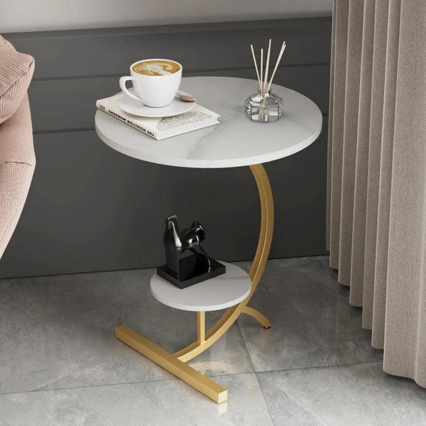 Side Table 45x55 cm - Grey & Gold By Alhome - Zrafh.com - Your Destination for Baby & Mother Needs in Saudi Arabia